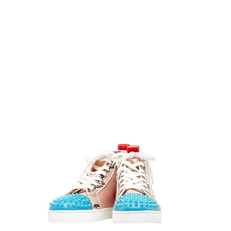 Christian Louboutin Python Spike Studded High-Top Sneakers