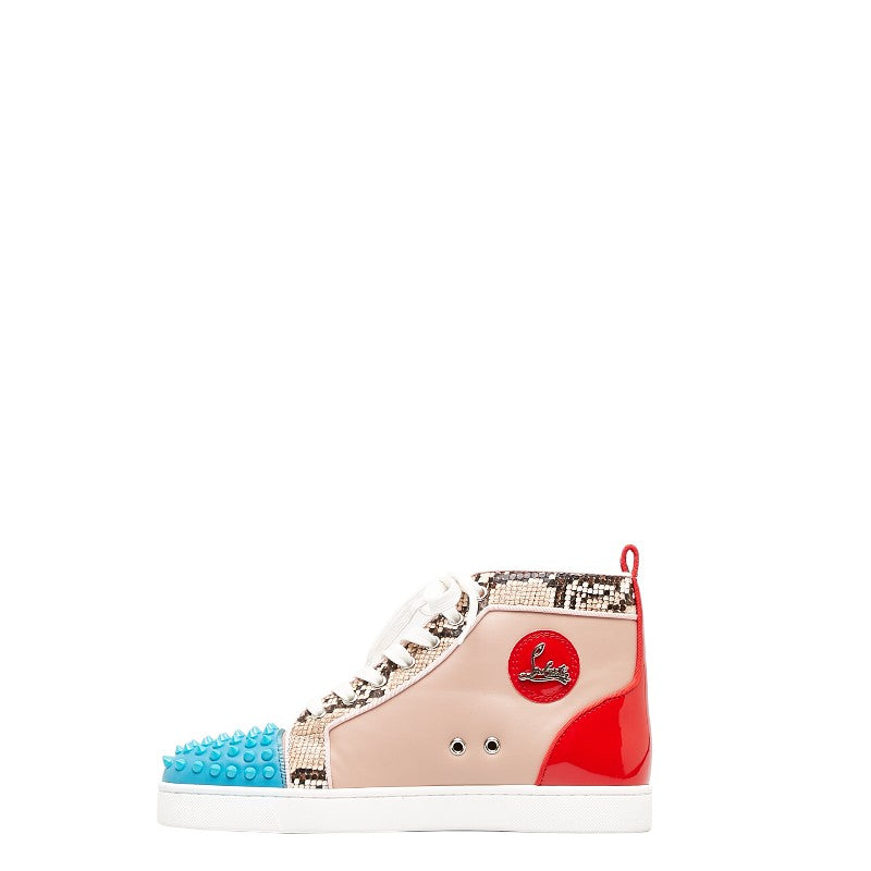 Christian Louboutin Python Spike Studded High-Top Sneakers