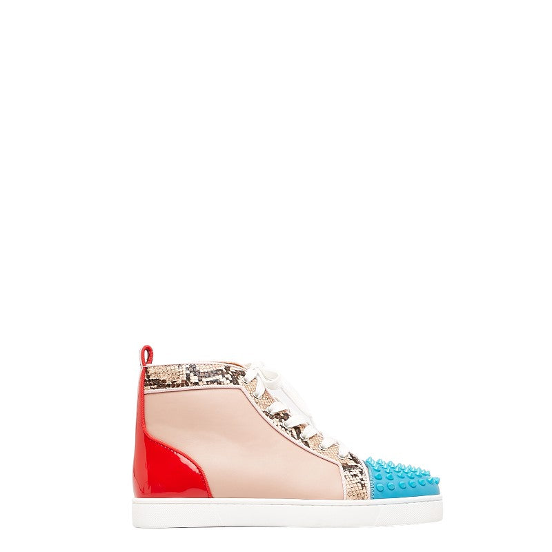 Christian Louboutin Python Spike Studded High-Top Sneakers