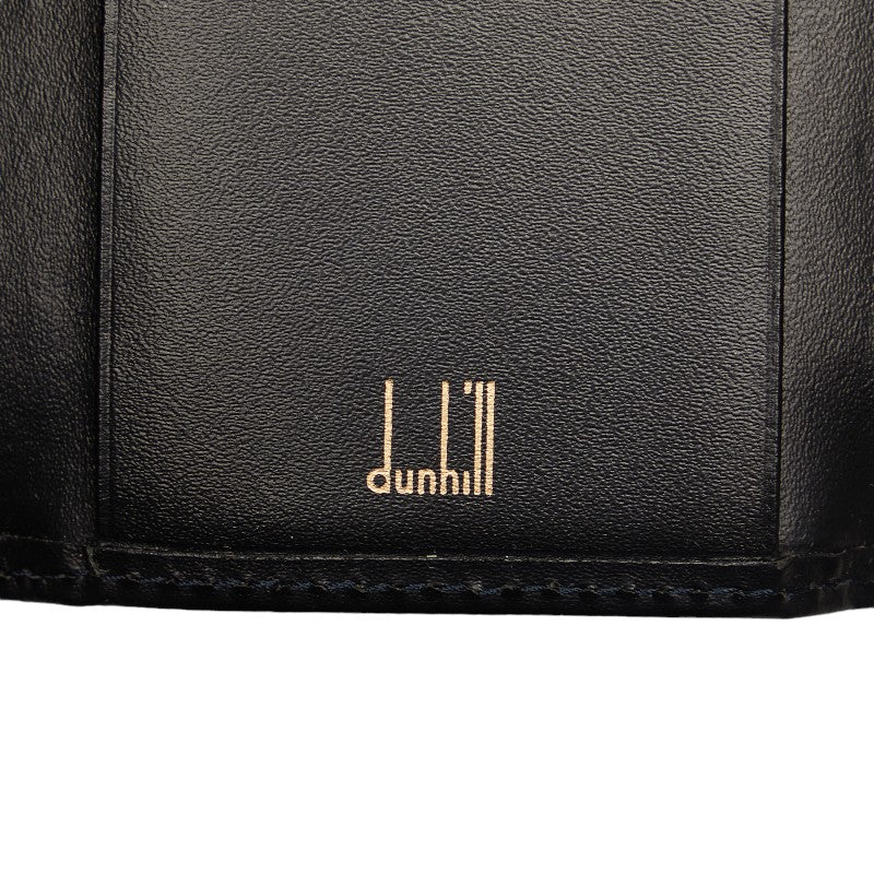 Dunhill Leather Oxford Logo Gold Hardware 6-Key Case Black in Very Good Condition