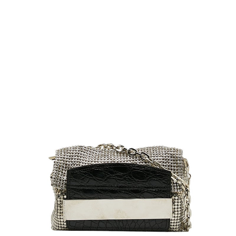 Jimmy Choo Croc-Embossed Leather Chain Shoulder Bag