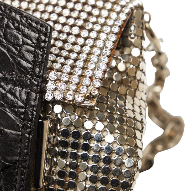 Jimmy Choo Croc-Embossed Leather Chain Shoulder Bag