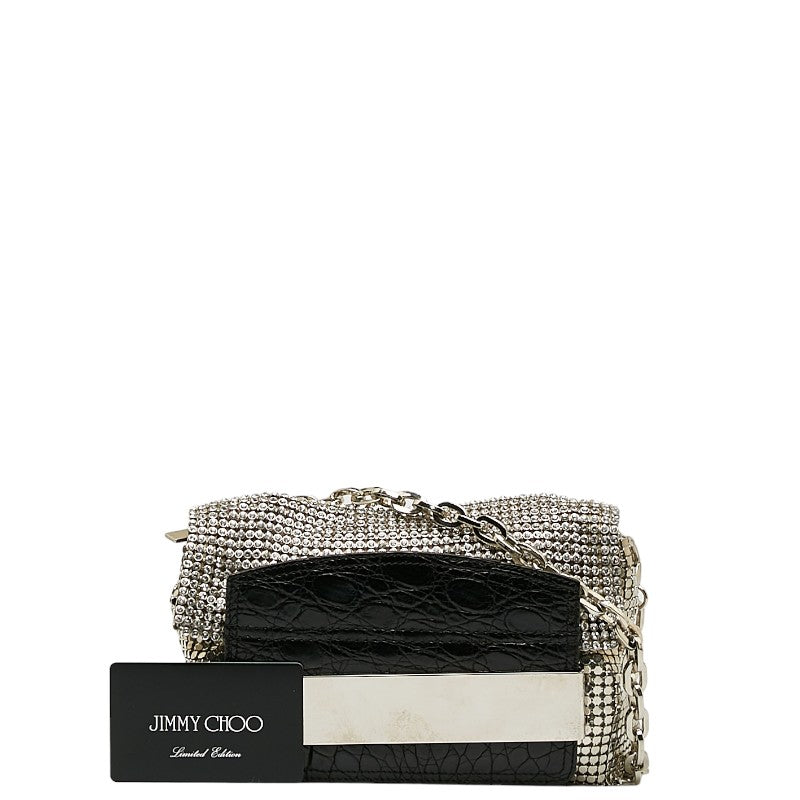 Jimmy Choo Croc-Embossed Leather Chain Shoulder Bag in Very Good Condition