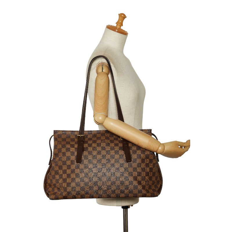 Louis Vuitton Damier Chelsea Tote Bag N51119 Brown PVC Leather