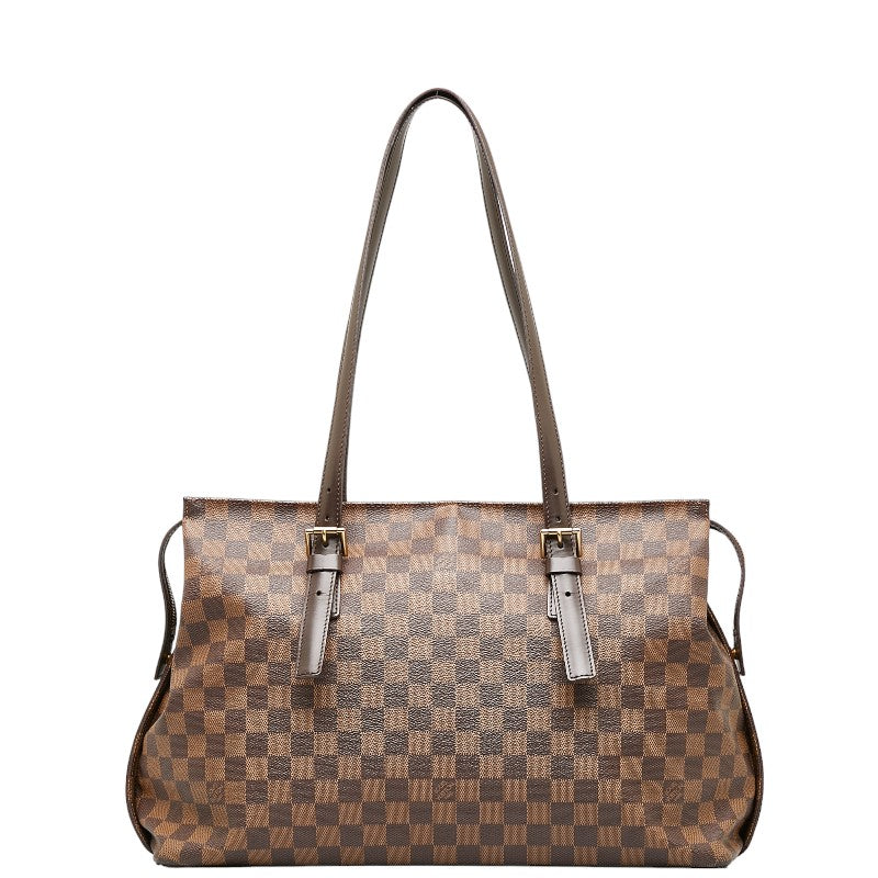 Louis Vuitton Damier Chelsea Tote Bag N51119 Brown PVC Leather in Good Condition