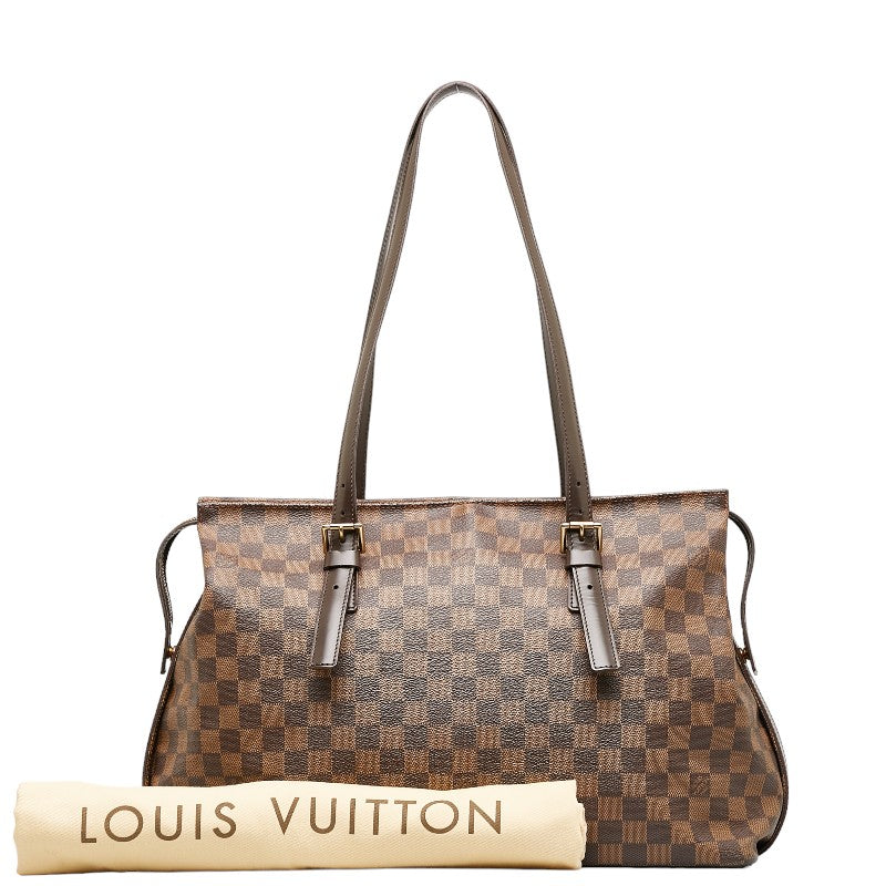 Louis Vuitton Damier Chelsea Tote Bag N51119 Brown PVC Leather in Good Condition