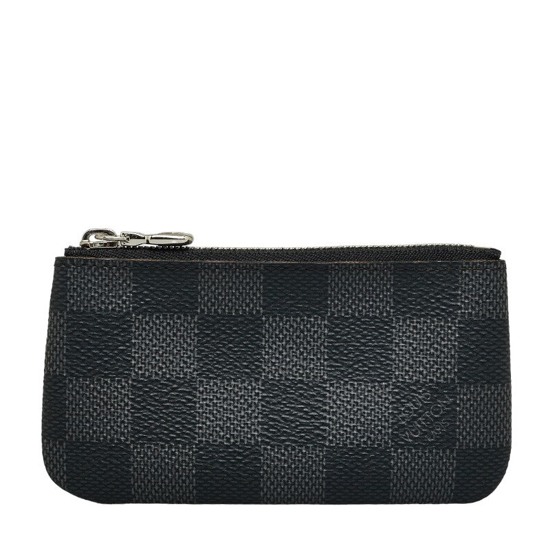 Louis Vuitton Damier Graphite Coin Case N60155 Black PVC Leather