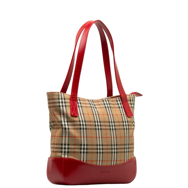 Burberry Nova Check Shadow Horse Leather Tote Bag in Very Good Condition