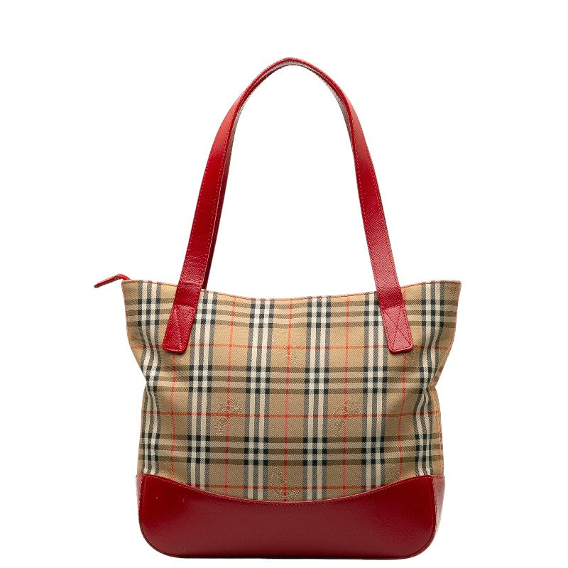 Burberry Nova Check Shadow Horse Leather Tote Bag in Very Good Condition