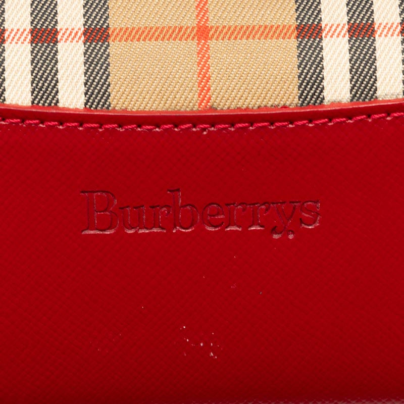 Burberry Nova Check Shadow Horse Leather Tote Bag in Very Good Condition