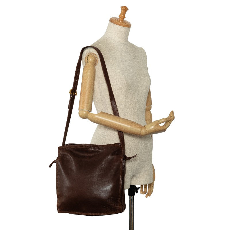 Loewe Anagram Leather Shoulder Bag Brown