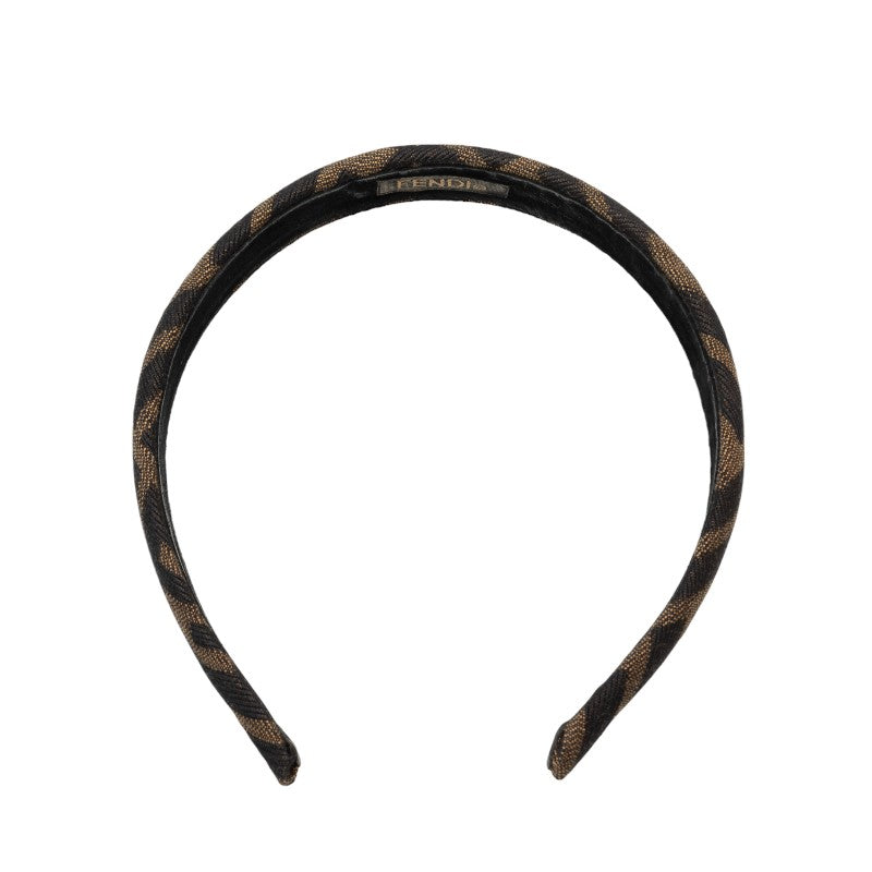 Fendi Zucca Canvas Headband Brown in Very Good Condition