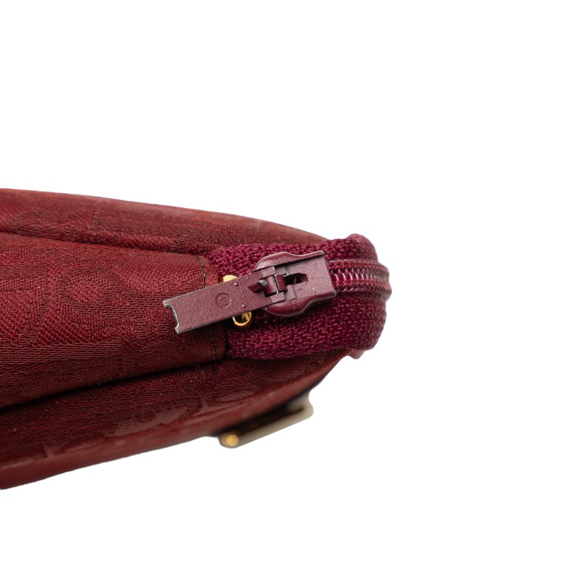 Dior Canvas Leather Trotter Pouch Red in Very Good Condition