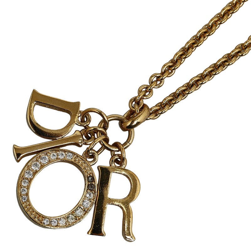 Dior Gold Plated Logo Charm Necklace, Women's (Pre-owned)