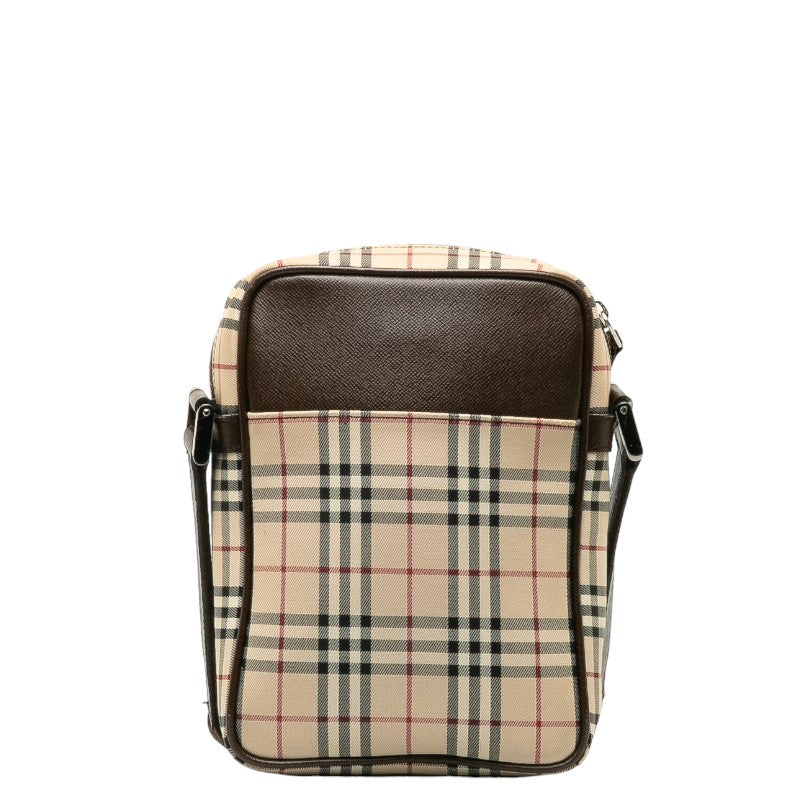 Burberry Nova Check Nylon Leather Shoulder Bag in Very Good Condition