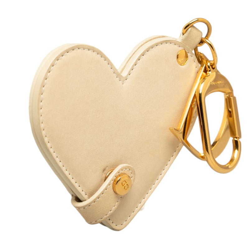 Leather Heart Mirror Bag Charm