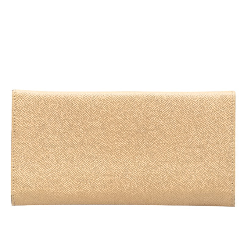 Bvlgari Leather Large Bifold Wallet Beige