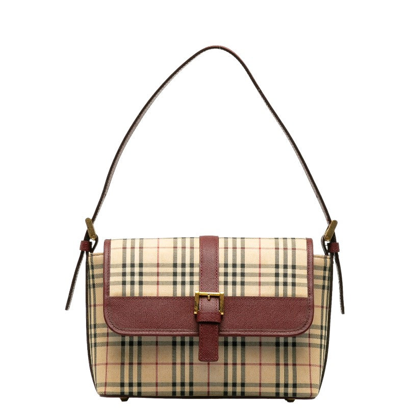 Burberry Nova Check Canvas Leather Shoulder Bag in Very Good Condition