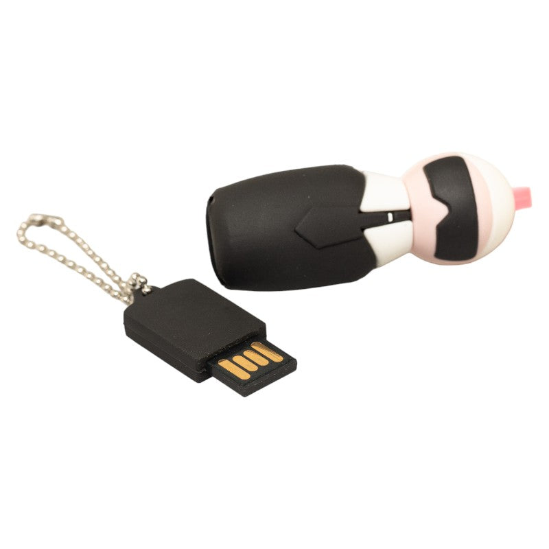 Fendi Karl Lagerfeld USB Memory Case Keychain Black White Rubber in Very Good Condition