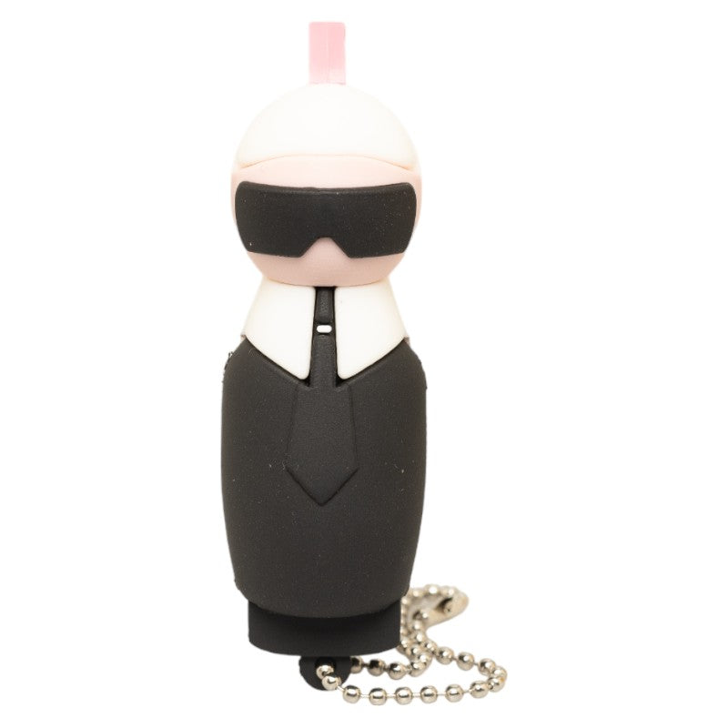 Fendi Karl Lagerfeld USB Memory Case Keychain Black White Rubber in Very Good Condition