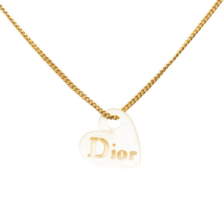 Dior Shell Heart Necklace Gold Plated