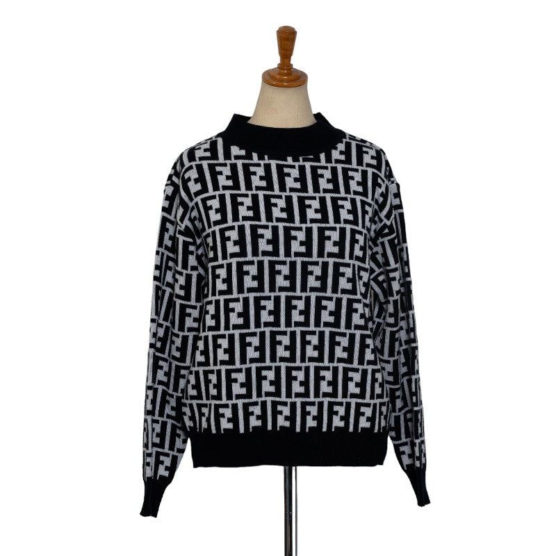 Fendi Zucchino Wool Sweater Black and White for Women in Very Good Condition