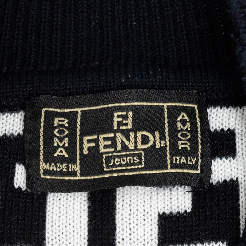 Fendi Wool Zucca Sweater Black White in Very Good Condition