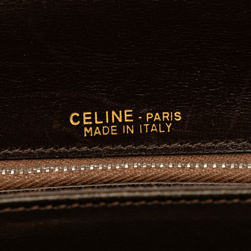 Celine Canvas Leather C Macadam Carriage Buckle Shoulder Bag