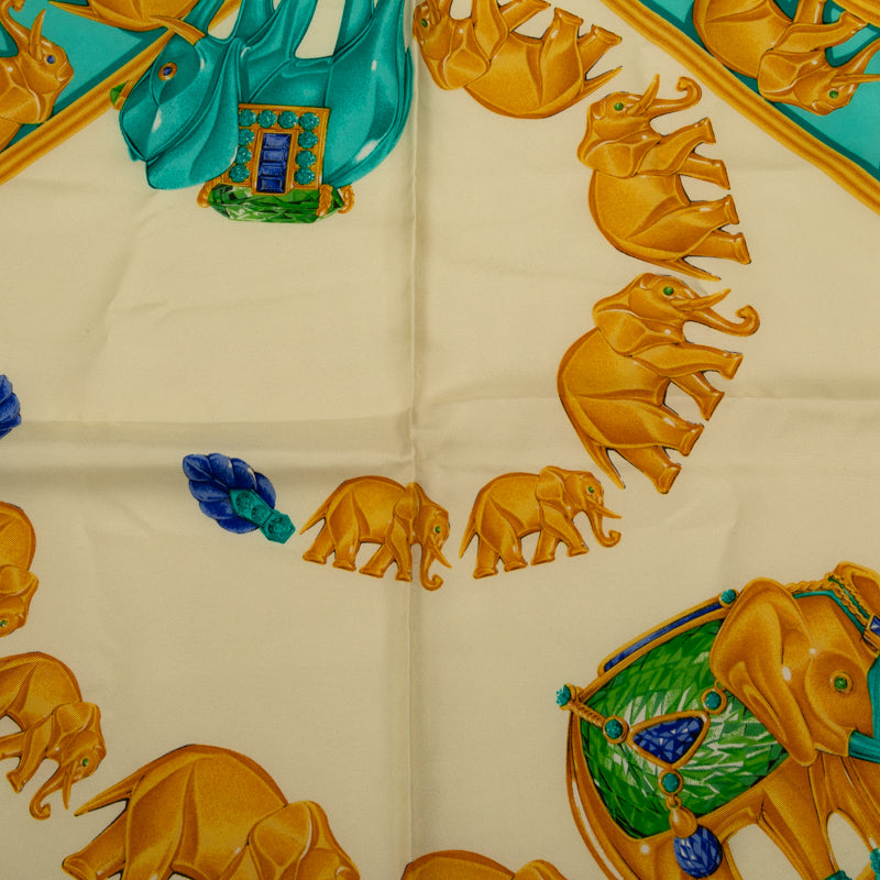 Cartier Maharaja Elephant Silk Scarf Cotton Scarf in Excellent condition