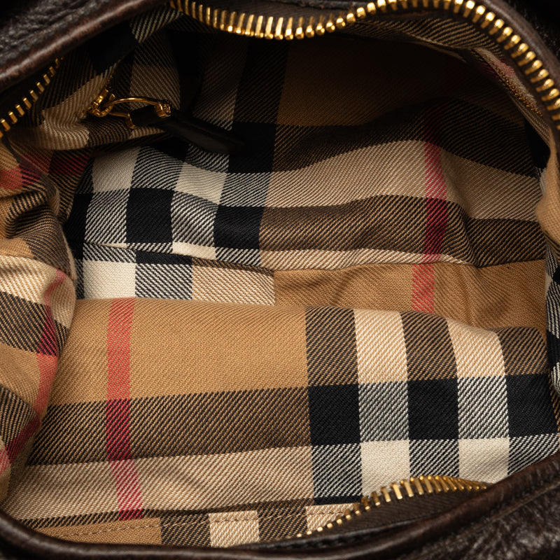 Burberry Leather Nova Check One Shoulder Bag