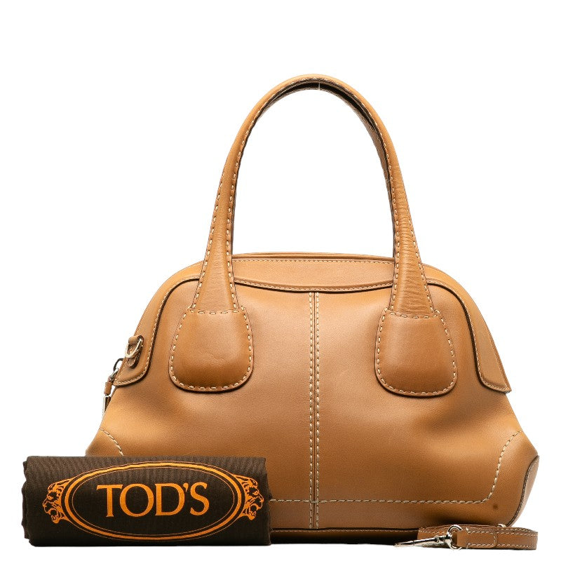 Tod's Leather Stitch 2WAY Handbag Beige in Very Good Condition