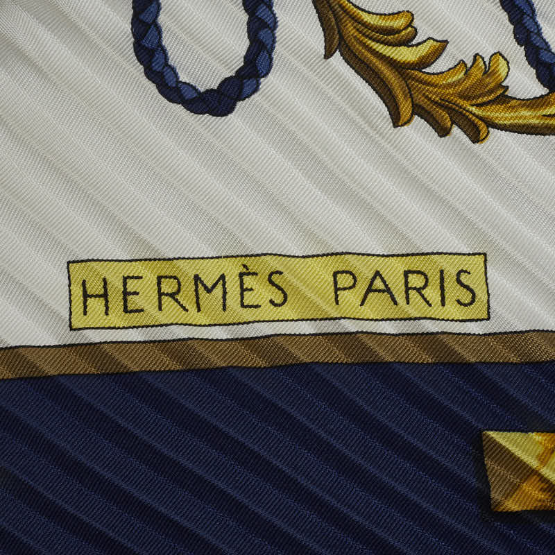 Hermes Silk Pleated Scarf Multicolor