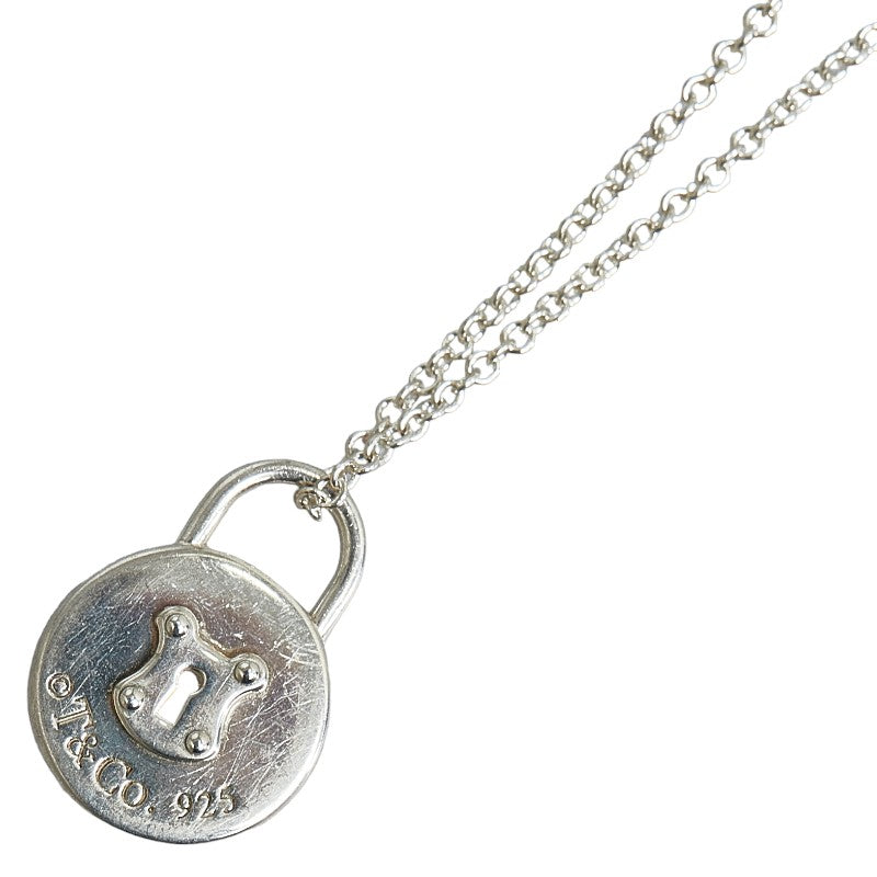 Tiffany & Co Round Lock Padlock Necklace SV925 Silver in Very Good Condition