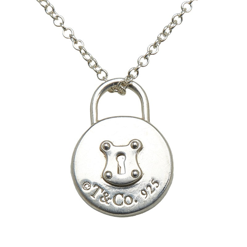 Tiffany & Co Round Lock Padlock Necklace SV925 Silver in Very Good Condition