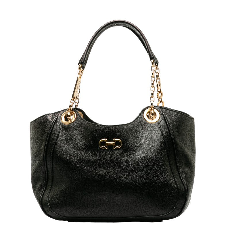 Salvatore Ferragamo Gancini Chain Leather Handbag AU-21 B992