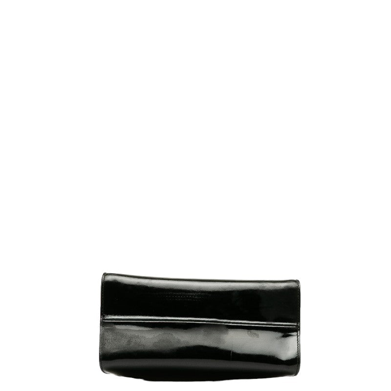 Salvatore Ferragamo Vara Ribbon Mini Handbag AT-21 5677 Black Patent Leather