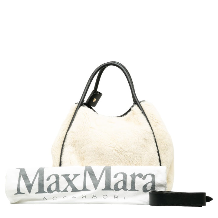 Max Mara Alpaca Wool Leather Teddy Bear Handbag