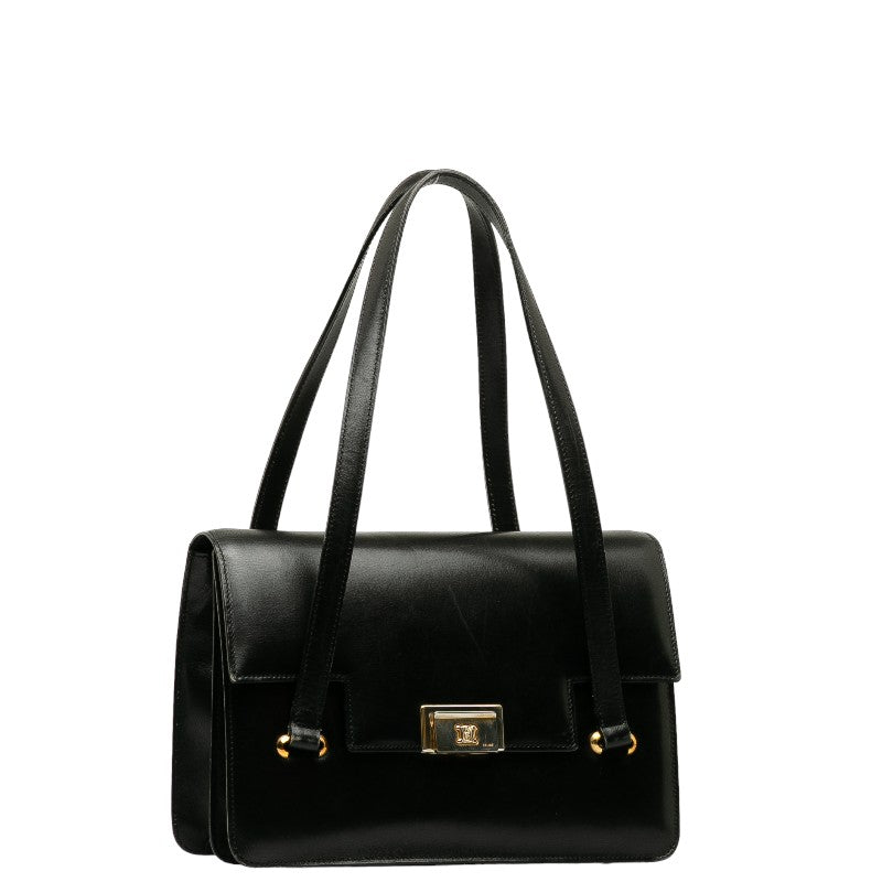 Celine Macadam Triomphe Leather Handbag Black