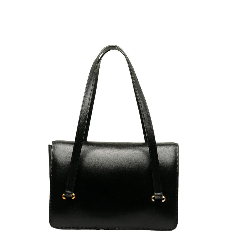 Celine Macadam Triomphe Leather Handbag Black