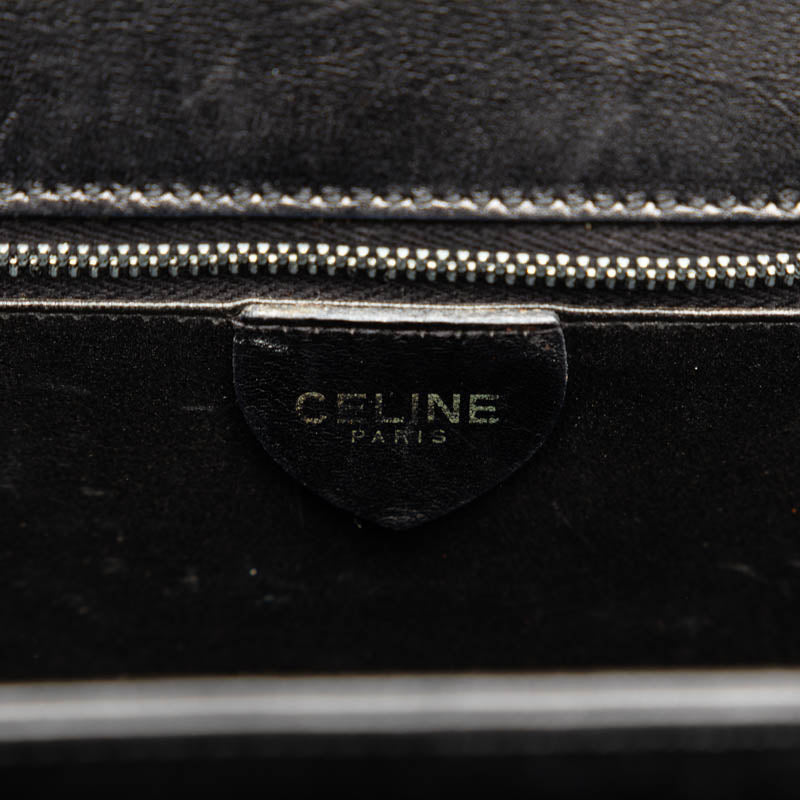 Celine Macadam Triomphe Leather Handbag Black