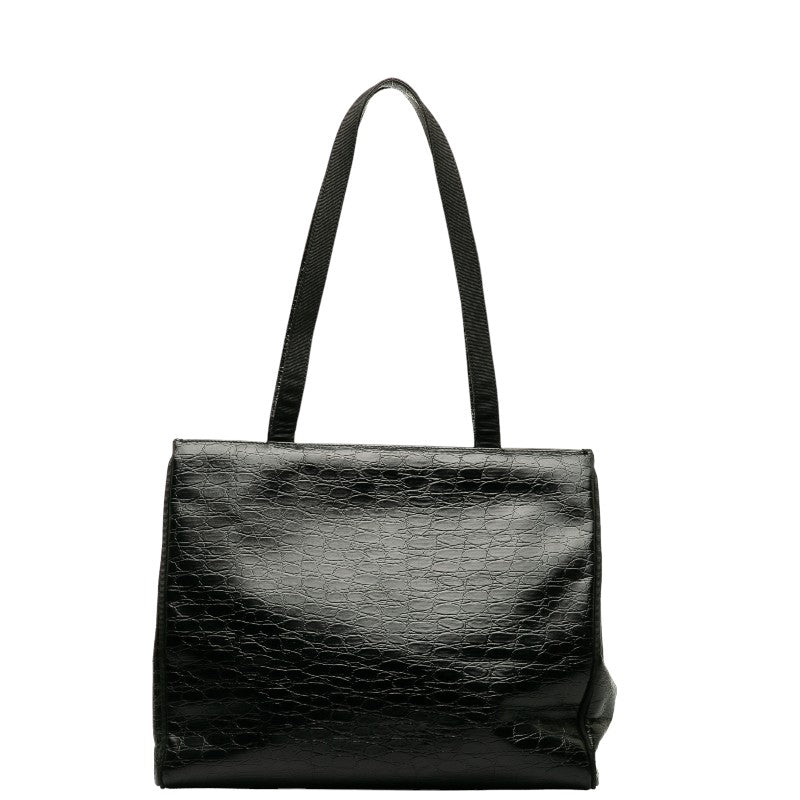 Salvatore Ferragamo Vara Ribbon Croc Embossed Leather Tote Bag in Very Good Condition