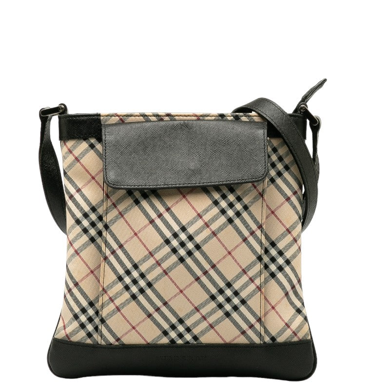 Burberry Nova Check Canvas Leather Shoulder Bag