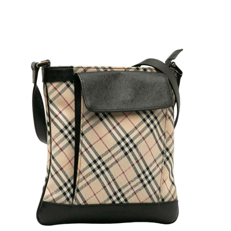 Burberry Nova Check Canvas Leather Shoulder Bag