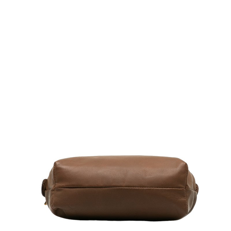 Celine Leather Cosmetic Pouch Brown