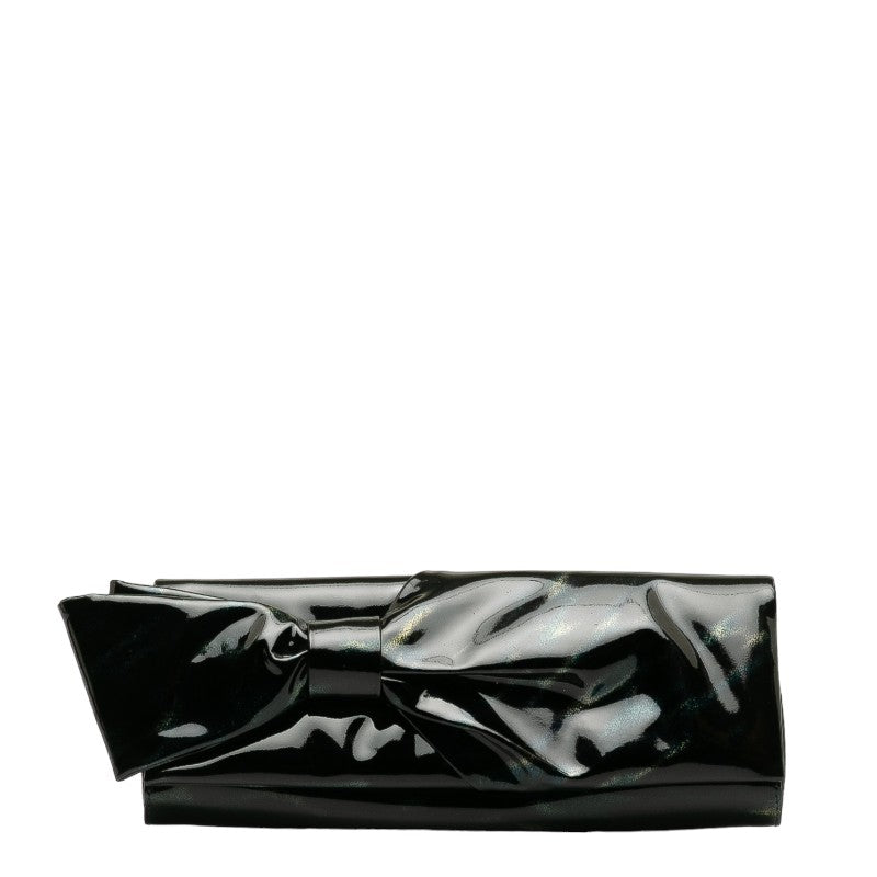 Christian Louboutin Patent Leather Bow Clutch  Leather Clutch Bag in Good condition