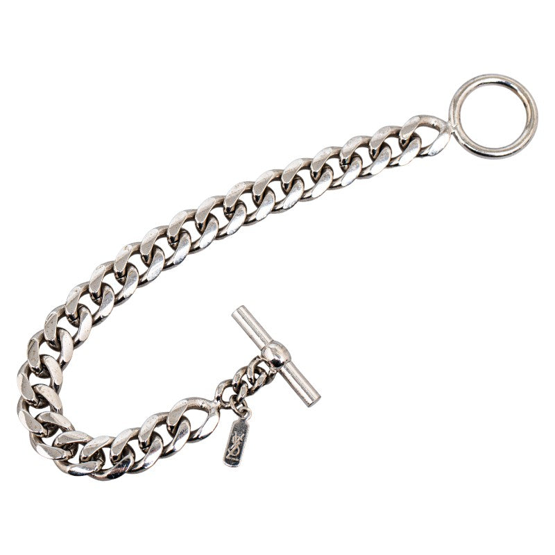 Saint Laurent Ladies Silver Metal Chain Bracelet in Khepri Style