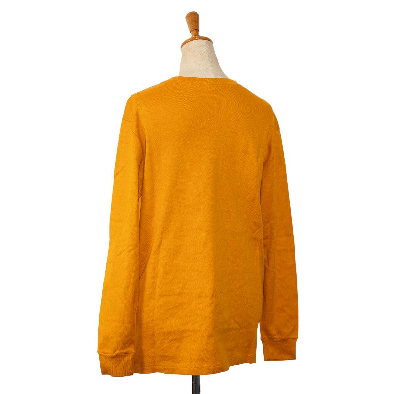 Hermes Cotton H Embroidery Long Sleeve Shirt M Yellow in Very Good Condition