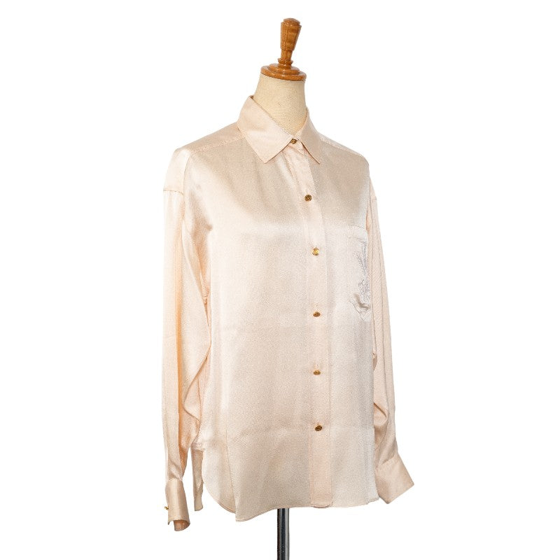 Chanel Silk Coco Mark Embroidered Blouse in Very Good Condition