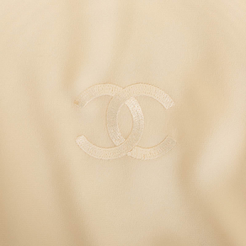 Chanel Silk Long Sleeve Shirt with Ribbon Embroidery and Coco Mark Buttons in Very Good Condition