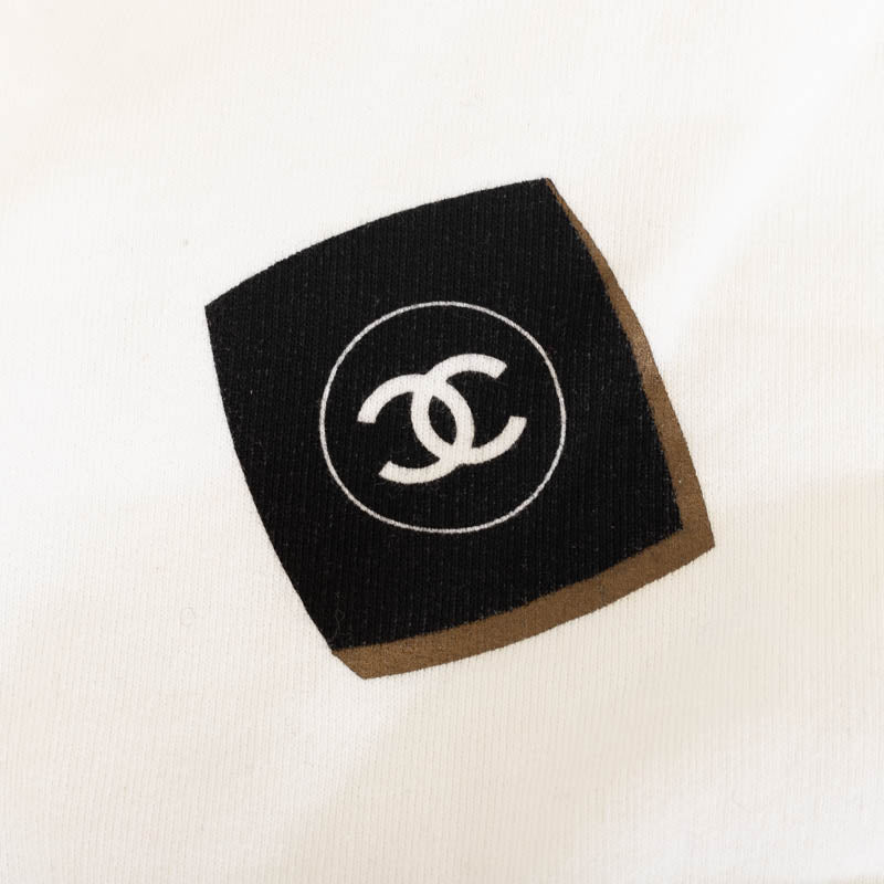 Chanel Logo Print Cotton Long Sleeve Shirt in Great Condition